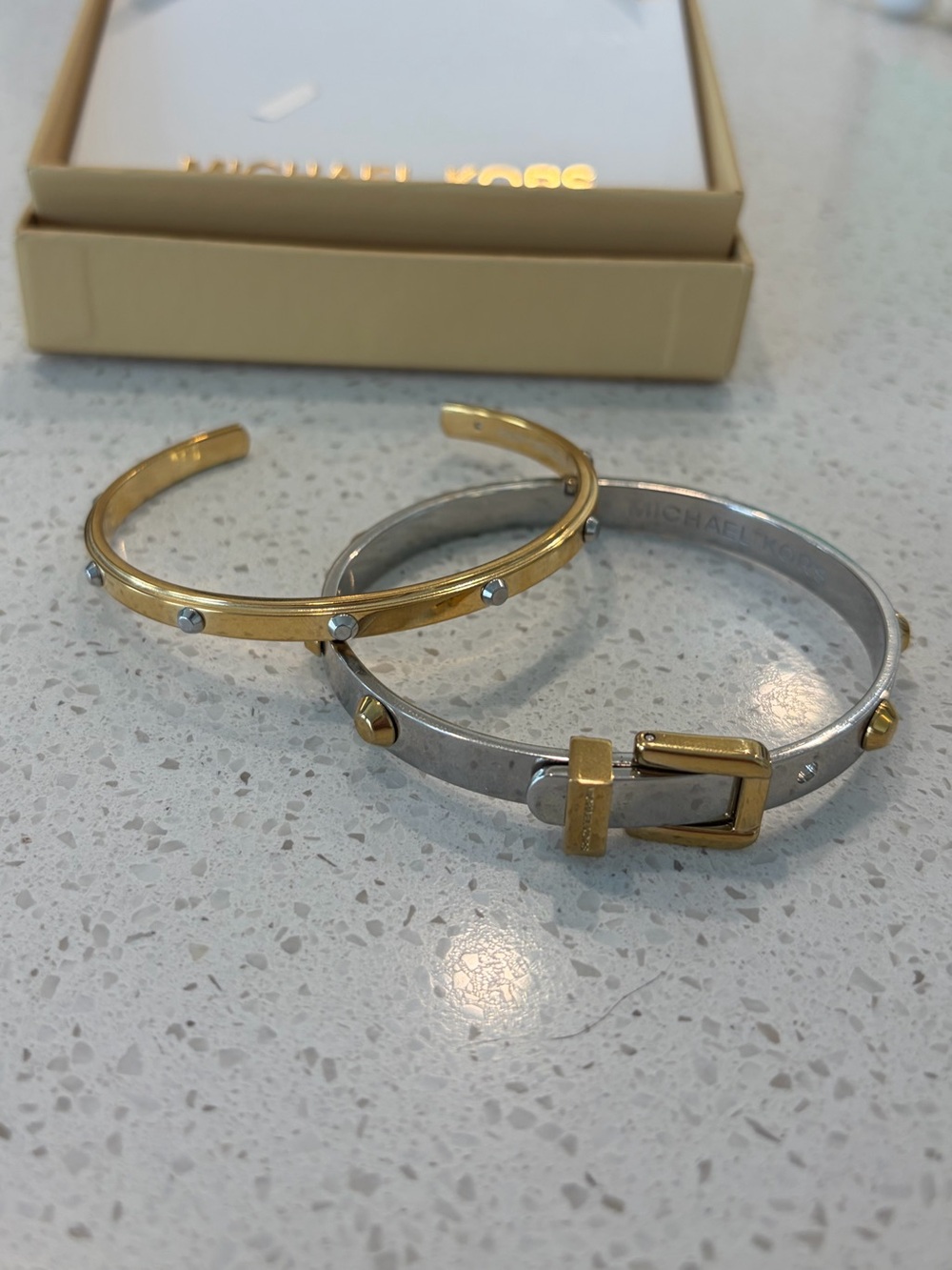 Michael Kors Gold & Silver Stud Accent Bangle Set